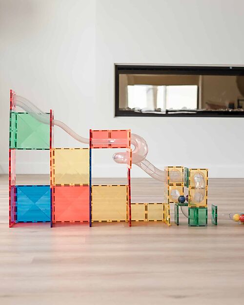 Connetix 66 Pezzi - Pacco Pista Palline - Arcobaleno - 100% Plastica ABS Atossica - Apprendimento STEM!