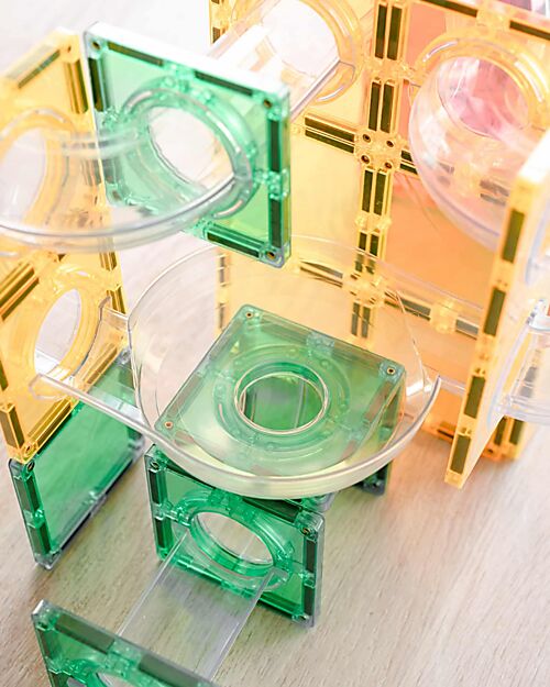 Connetix 66 Pezzi - Pacco Pista Palline - Arcobaleno - 100% Plastica ABS Atossica - Apprendimento STEM!