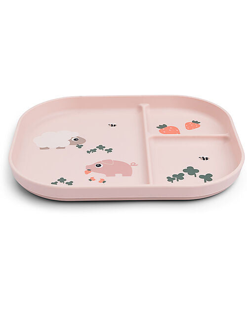 Piatto con Scomparti Tiny Farm - Cipria - 100% PP Alimentare