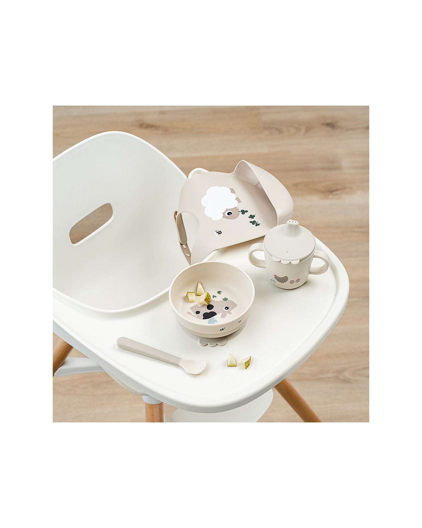 Set Pappa Foodie - Ciotola Tazza e Cucchiaio - Elphee - Sabbia - 100% PP Alimentare
