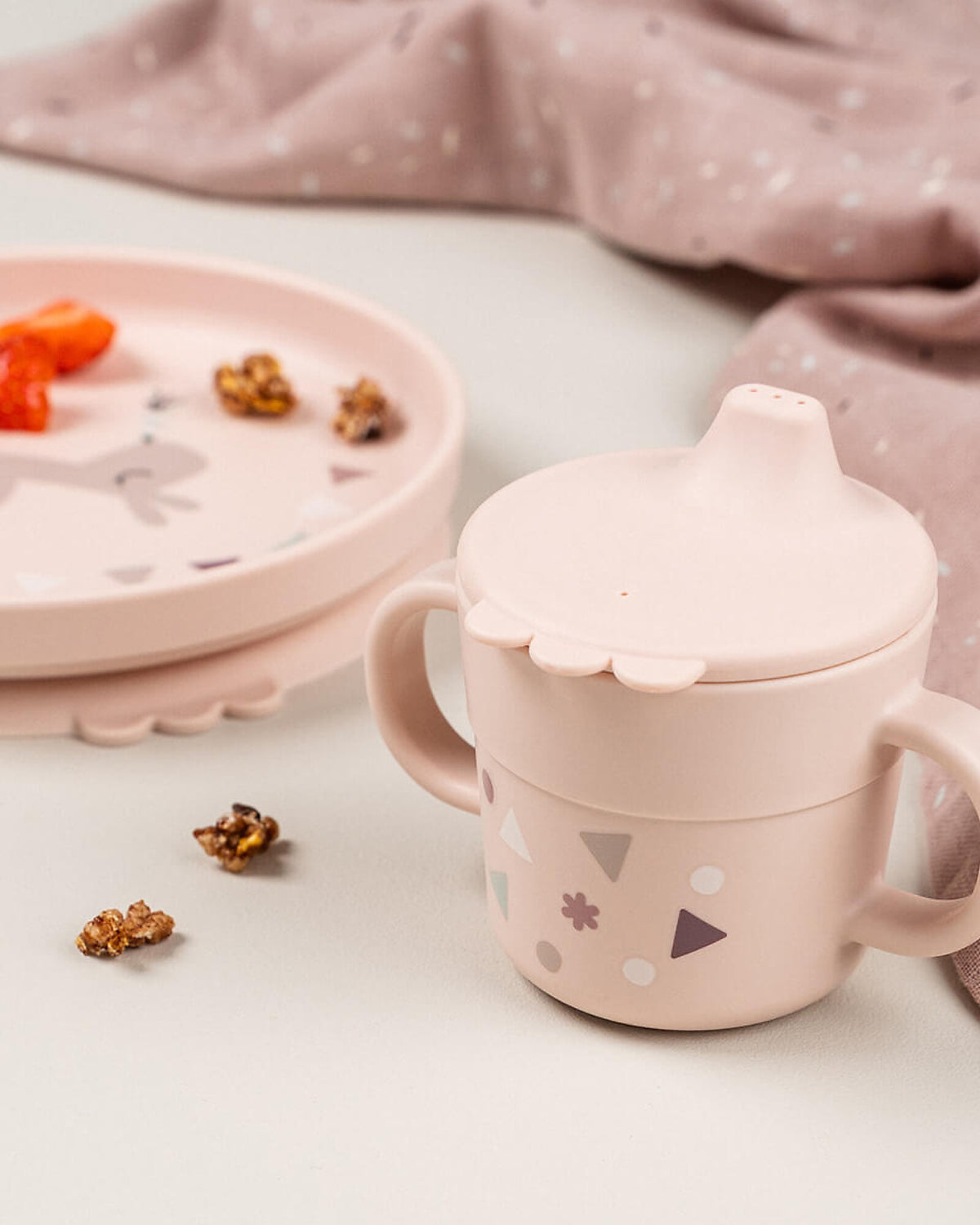Set Pappa Foodie - Piatto Ciotola e Tazza - Celebration - Cipria - 100% PP Alimentare