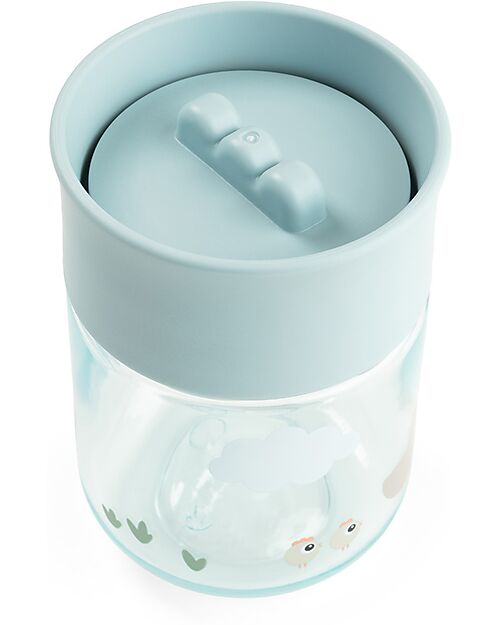 Tazza da Apprendimento con Bordo per Bere a 360° - Antigoccia - Tiny Farm - Blu - 260 ml - 9m+
