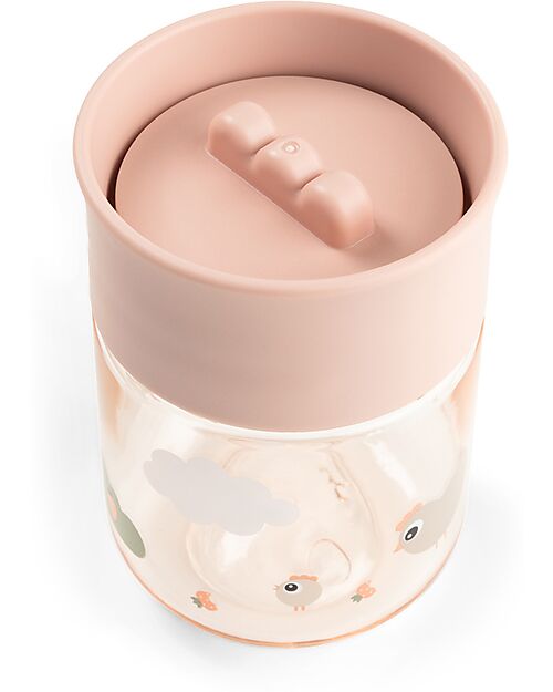 Tazza da Apprendimento con Bordo per Bere a 360° - Antigoccia - Tiny Farm - Cipria - 260 ml - 9m+