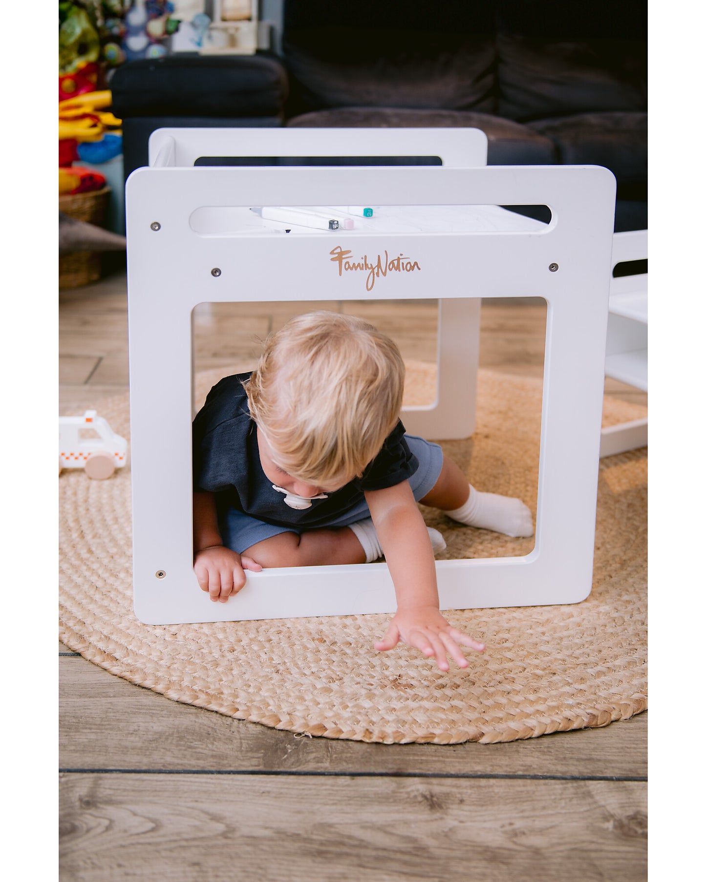 Uttivo-Set Tavolo+Sedia Montessori Evolutivi - Bianco - Cresce Con Il Tuo Bambino
