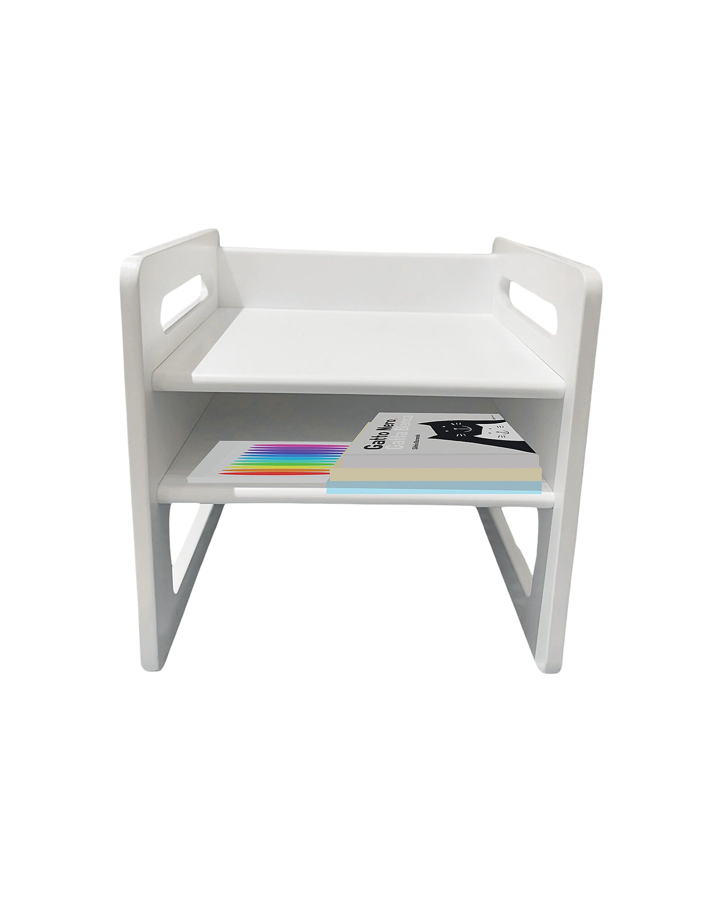 Uttivo-Set Tavolo+Sedia Montessori Evolutivi - Bianco - Cresce Con Il Tuo Bambino