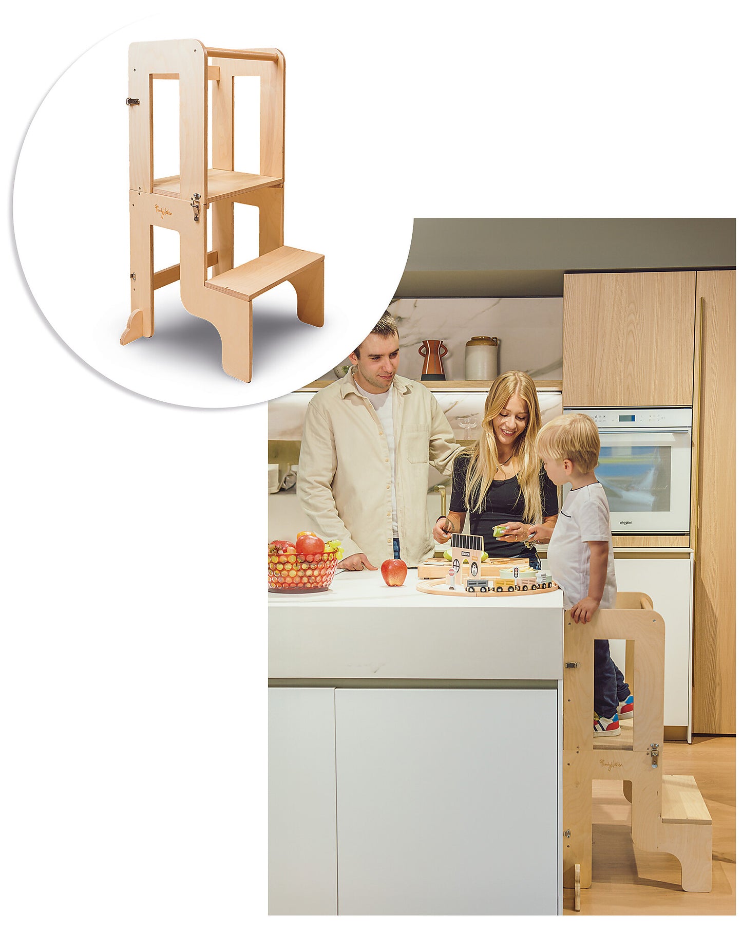 Torre Montessori 2 in 1 - Natural - Convertibile in Tavolo+Sedia