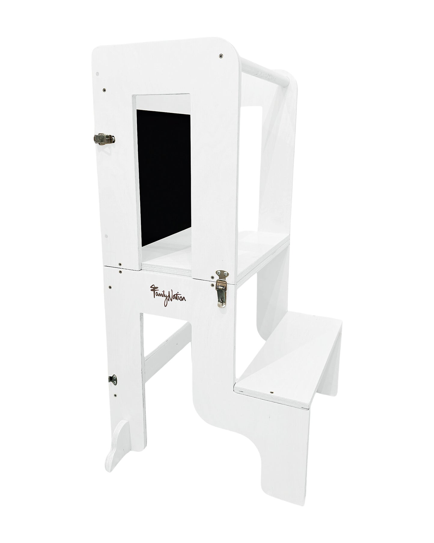 Crica-Torre Montessori 3 in 1 - Bianco - Lavagna Magnetica e Convertibile in Tavolo+Sedia