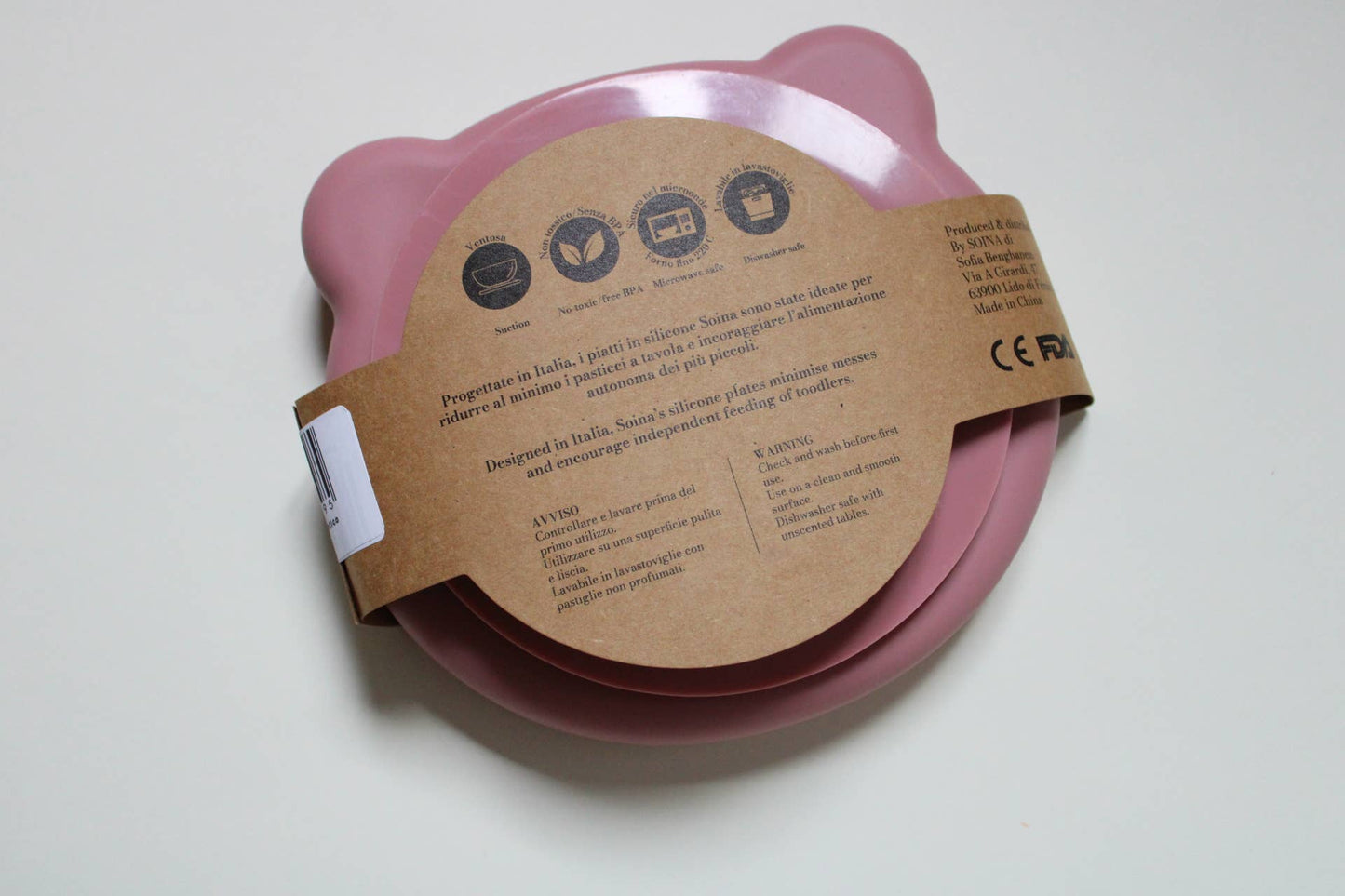 Piatto in silicone con ventosa Aydan (Rosa antico)