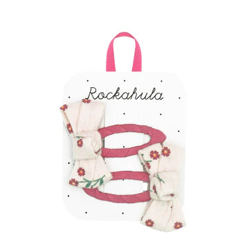 Rockahula- Mollette fiocco con fiori porpora