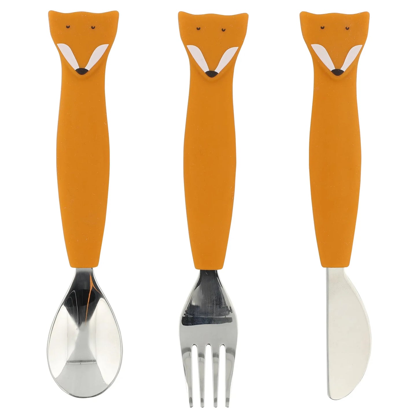 Trixie - Set di 3 posate in silicone Mr. Fox