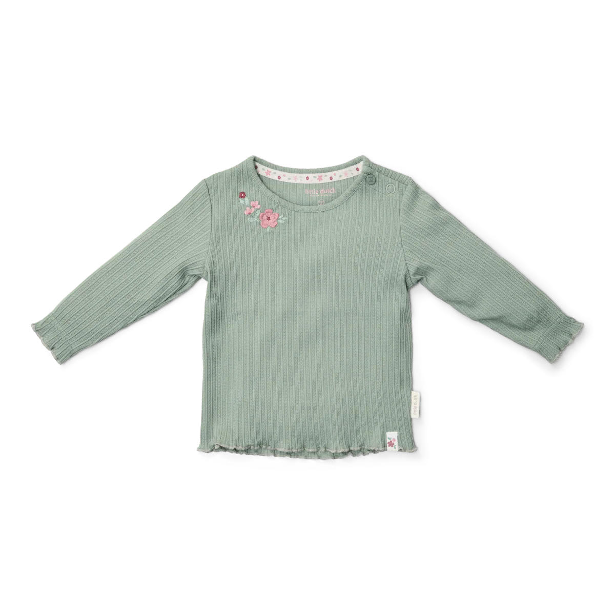 ittle Dutch Camicia bambina manica lunga verde giardino