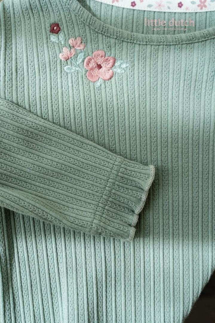 ittle Dutch Camicia bambina manica lunga verde giardino