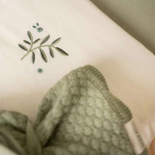 Lenzuolo per culla - Verde - Essentials - Foglie di mirtillo - 70x100