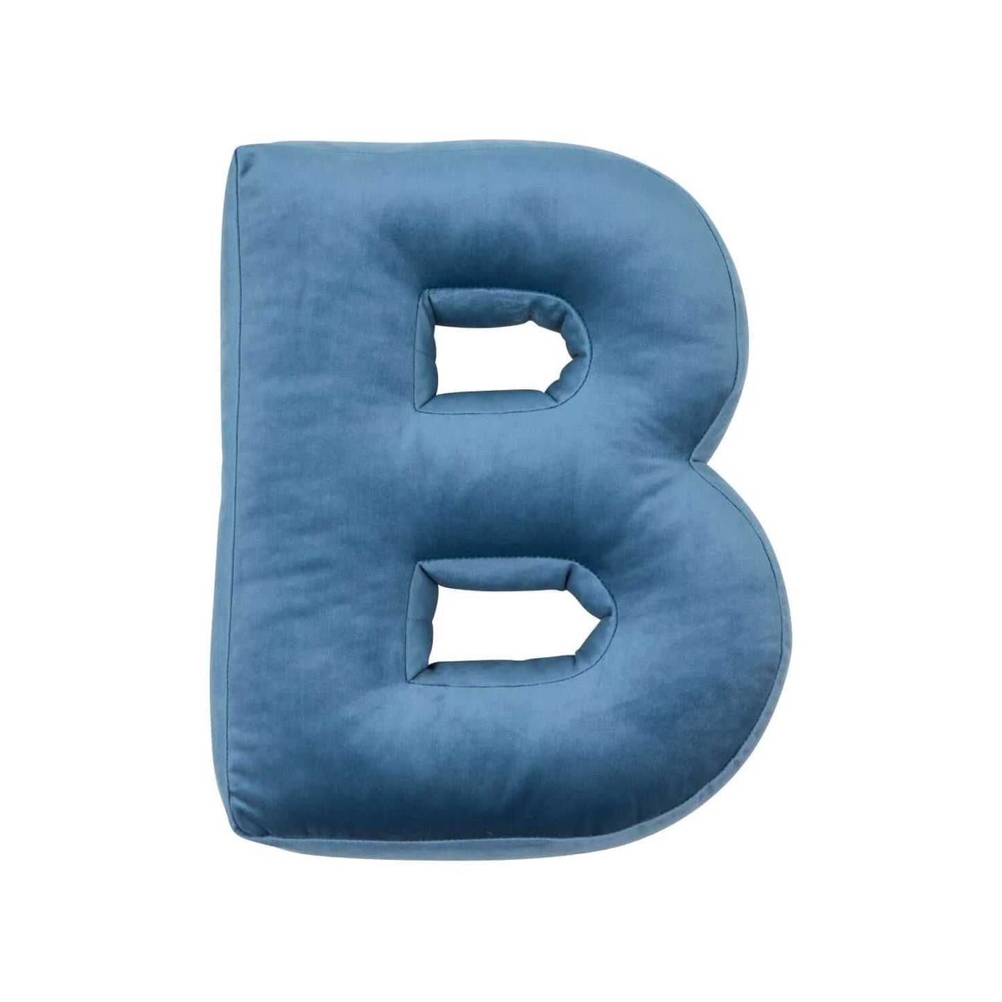 Cuscino con lettere in velluto B | Blue