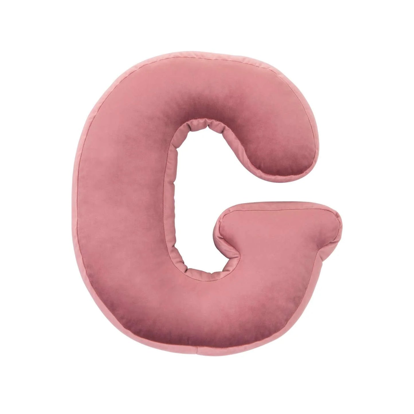 Cuscino con lettere in velluto G | Old Rose