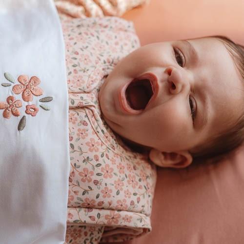 Lenzuolo per culla - Bianco - Giardino delle fate - Fiori delle fate 110x140