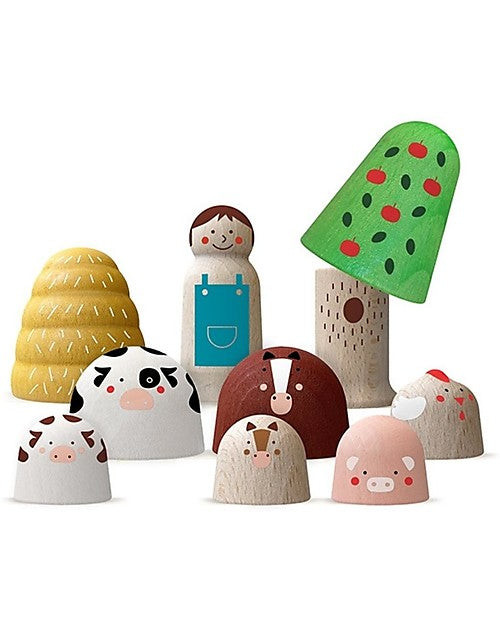 My Wooden World Farm - Personaggi della Fattoria - Legno - Londji