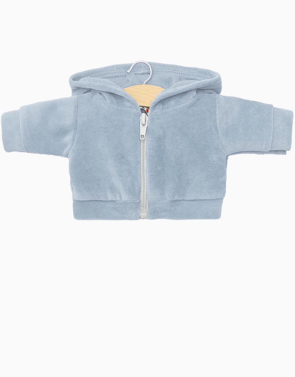 Vestito per bambola minikane - Gilet Roméo en velours nikky bleu ciel