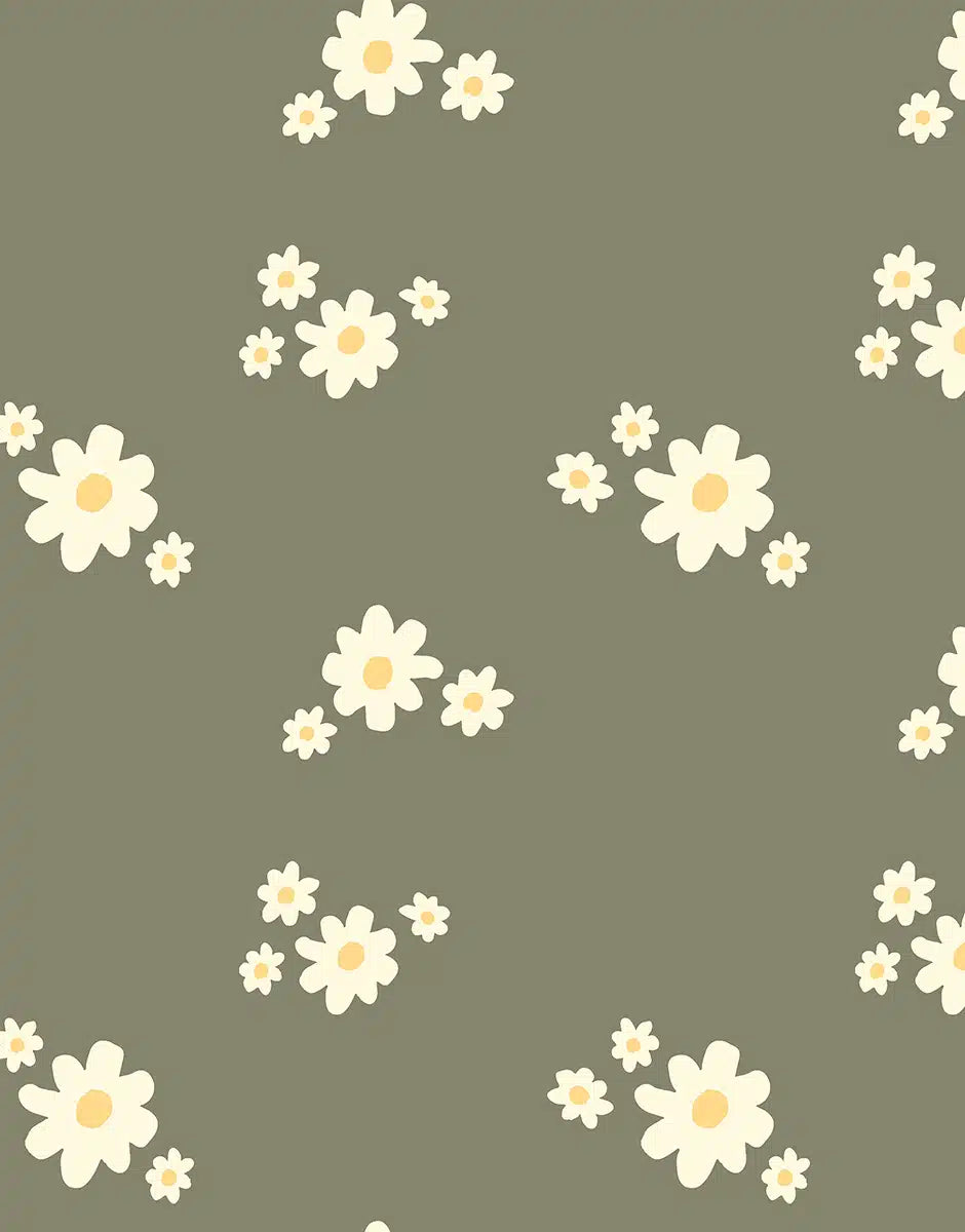 Abito Daisy e fascia incrociata in cotone con stampa margherite