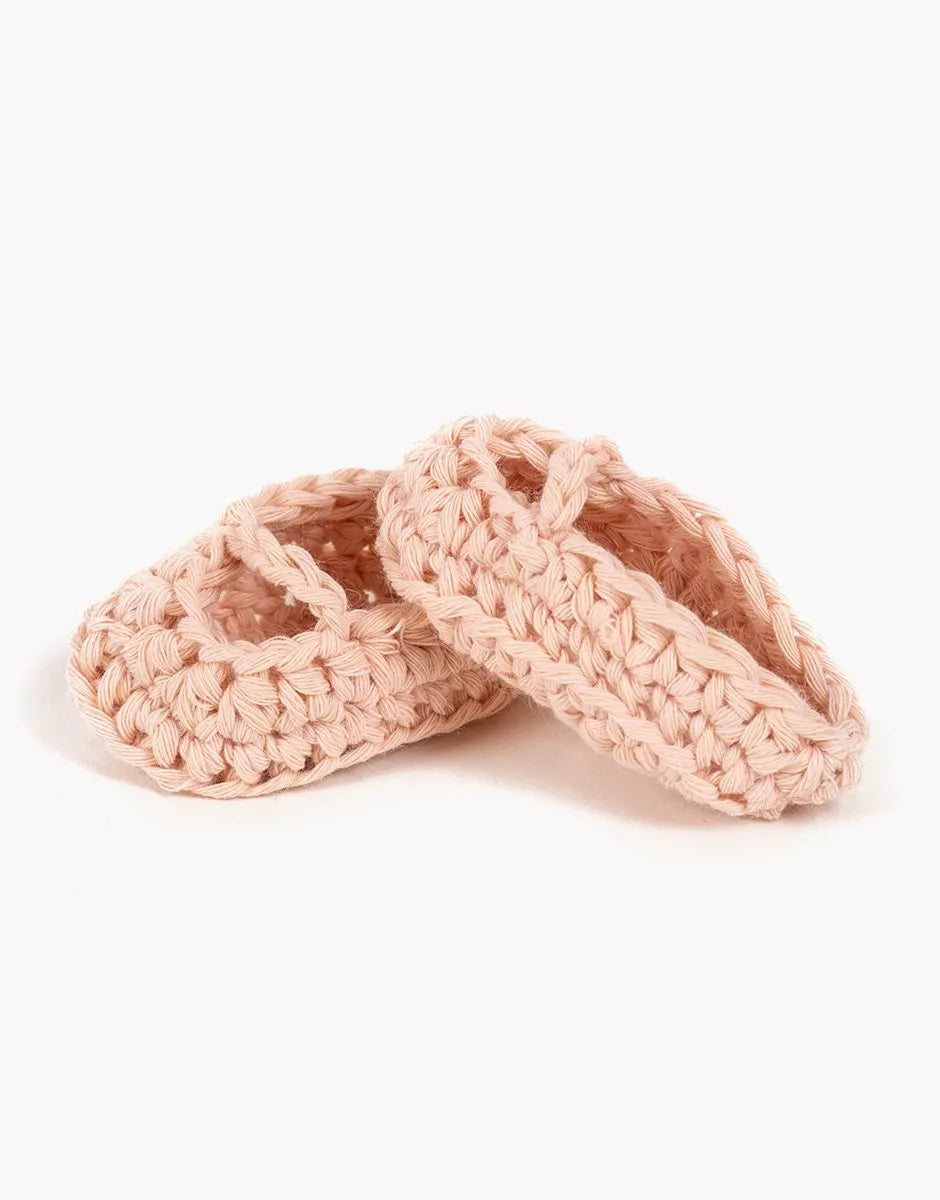 Ballerine all'uncinetto rosa nude fatte a mano - Scandi Kids Concept Store