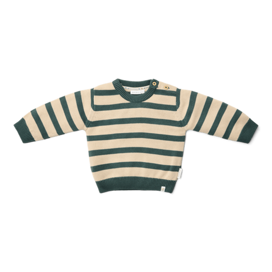 Maglione lavorato a maglia Little Dutch Balsam Green Stripe