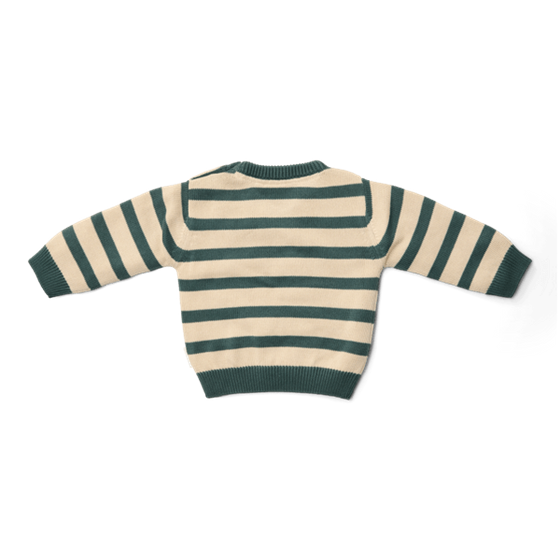 Maglione lavorato a maglia Little Dutch Balsam Green Stripe