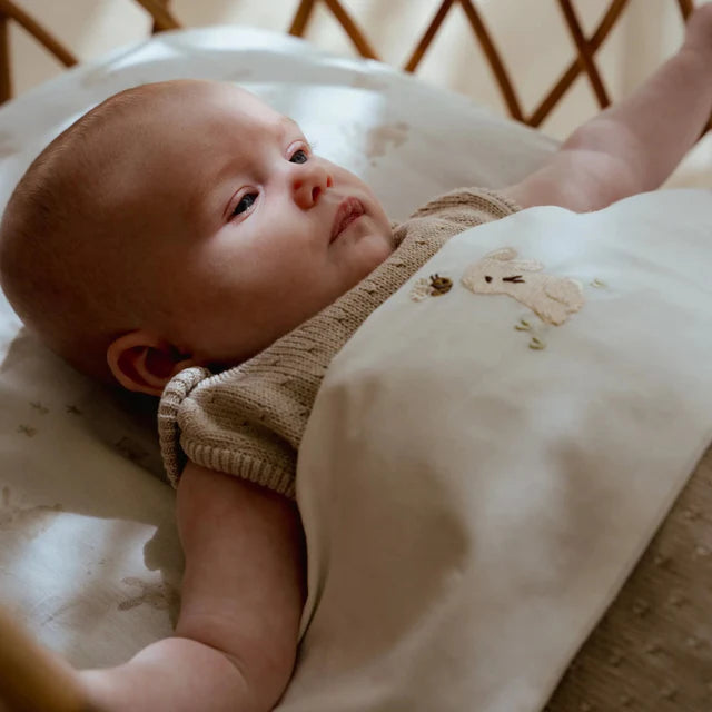 Lenzuolo sopra per culla - Bianco - Newborn Naturals - Baby Bunny 70x100 (per navicella e culla ospedale)