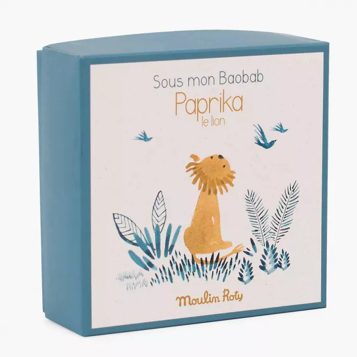 Doudou porta ciuccio leone con scatola - sous mon baobab - Moulin Roty