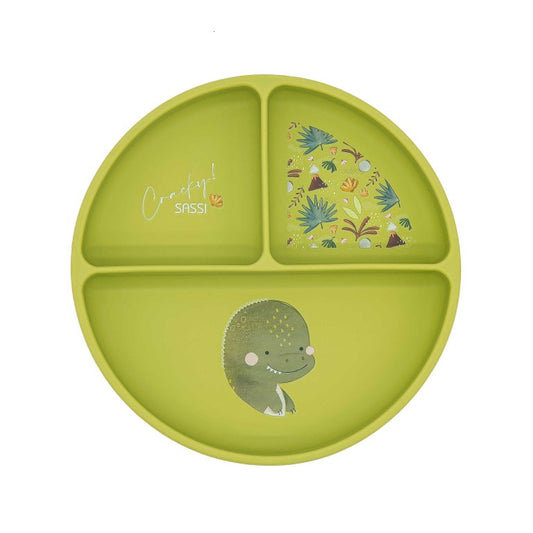 Cochi-Piatto con ventosa in silicone - Dinosauro Cracky - SASSI