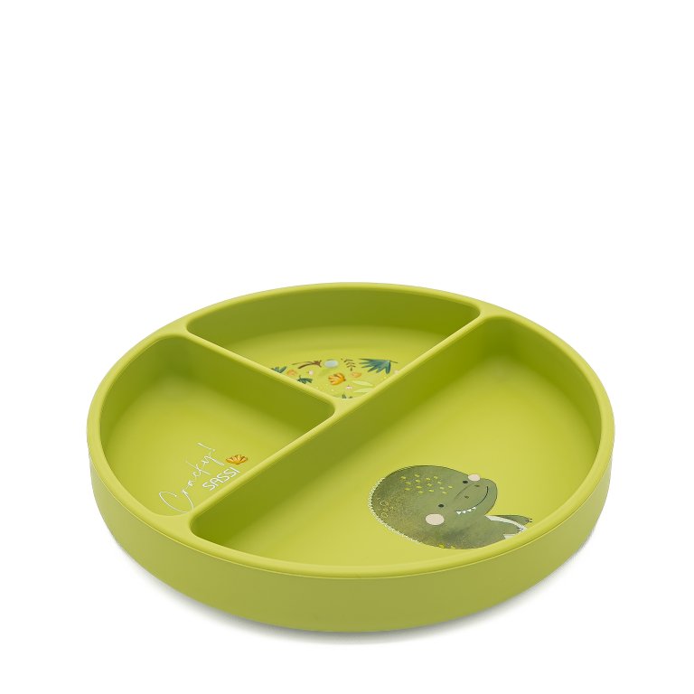 Piatto con ventosa in silicone - Dinosauro Cracky - SASSI