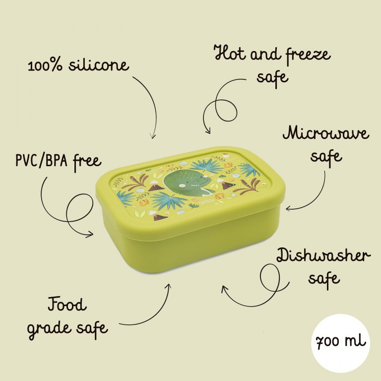 Porta merenda in silicone - Dinosauro Cracky - SASSI