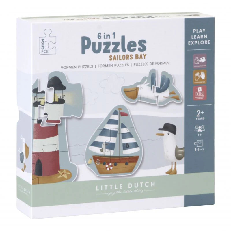 Puzzle 6 in 1 sailor bay- Little Dutch