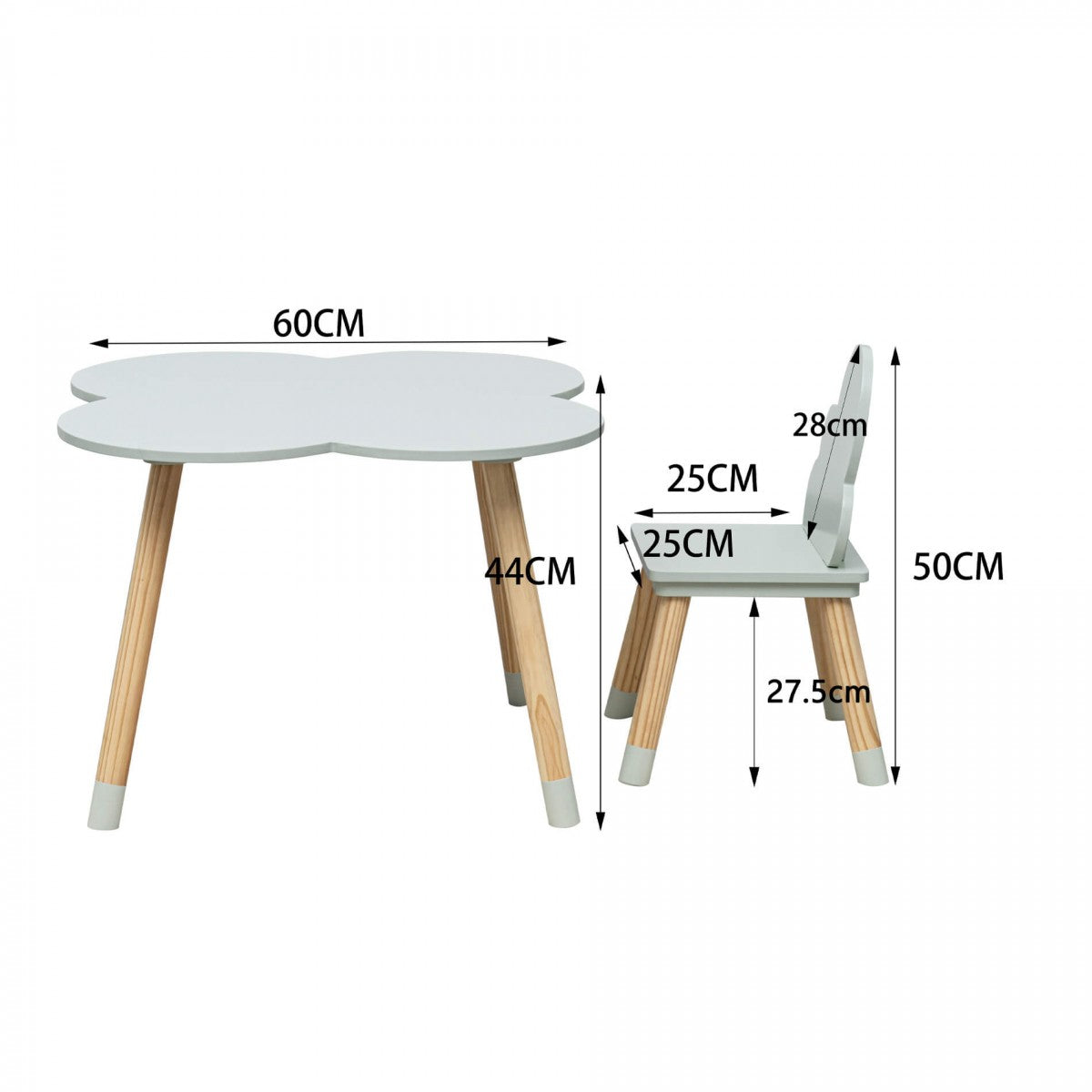 Set tavolino e sedie nuvola verde - Scandi Kids Concept Store