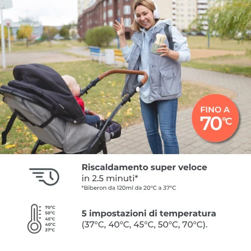 Scaldabiberon portatile universale 70 gradi 1166