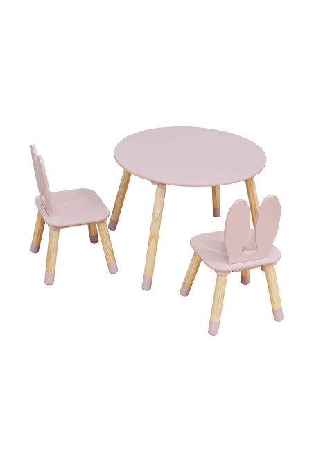 Set tavolino e 2 sedie per bambini rabbit Rosa