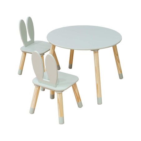 Set tavolino e 2 sedie per bambini rabbit Verde salvia