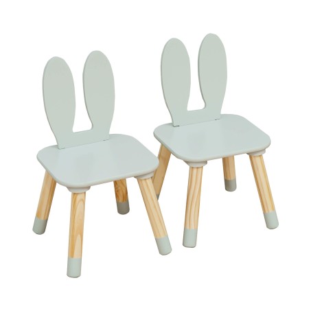 Set tavolino e 2 sedie per bambini rabbit Verde salvia