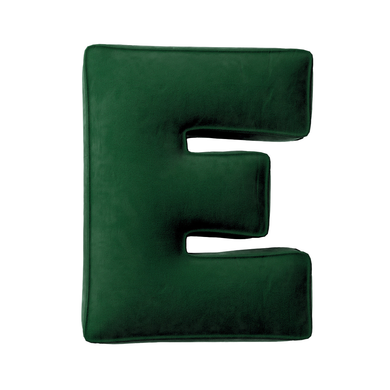 Cova- Lettera E cuscino verde velluto