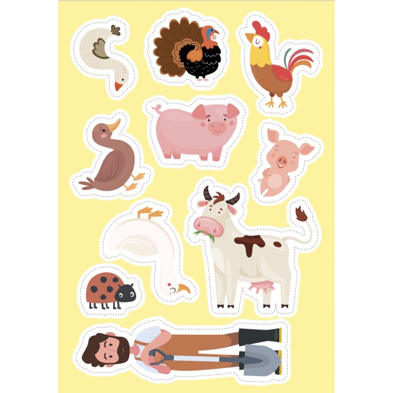 Stickers e attività. La fattoria