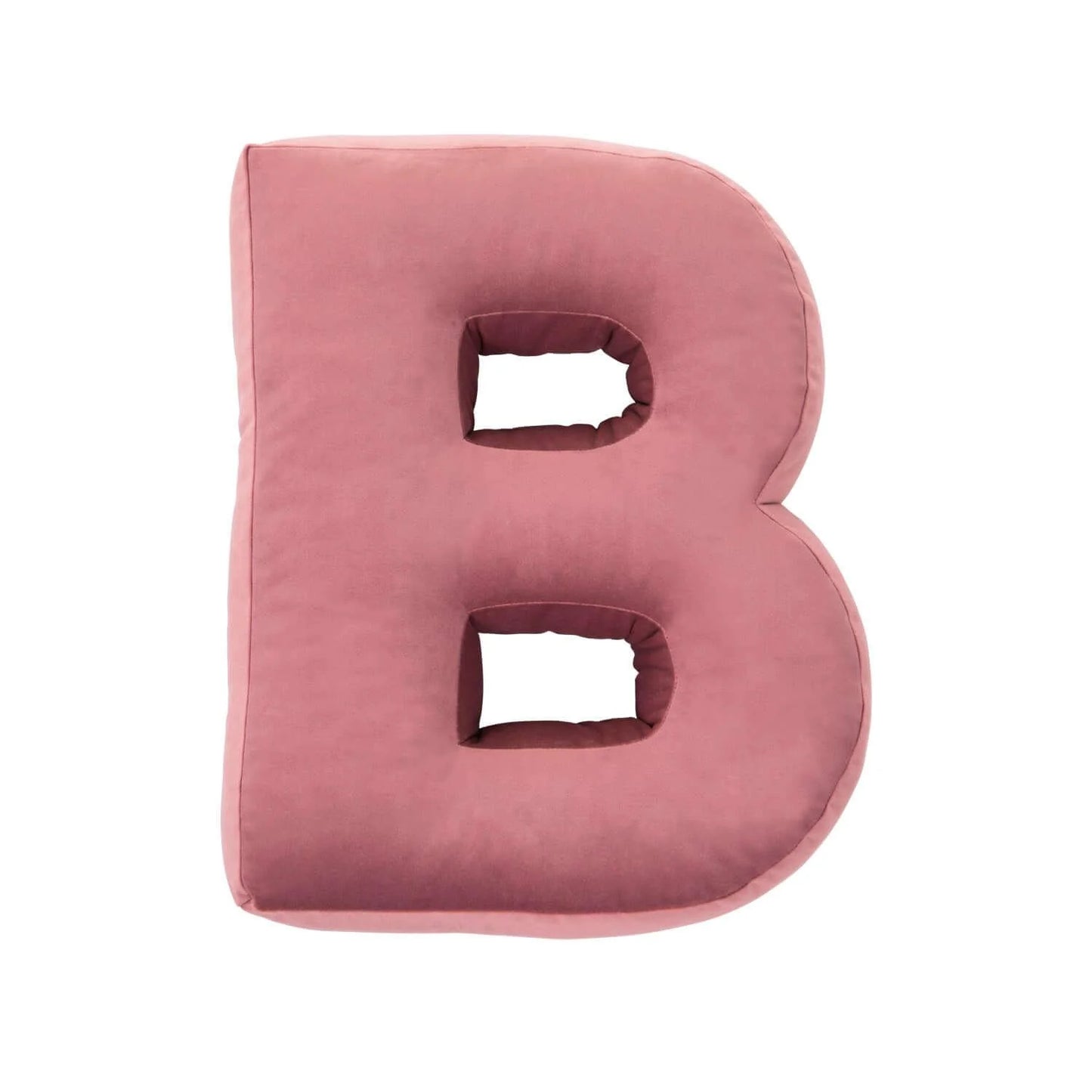 Cuscino con lettere in velluto B | Old Rose