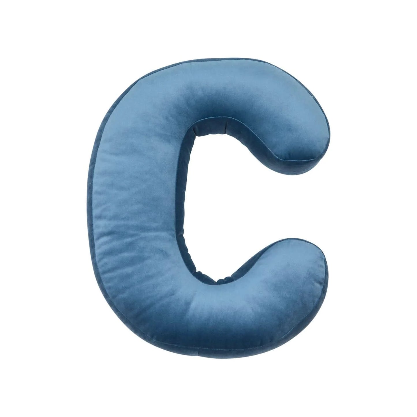 Cuscino con lettere in velluto C | Blue