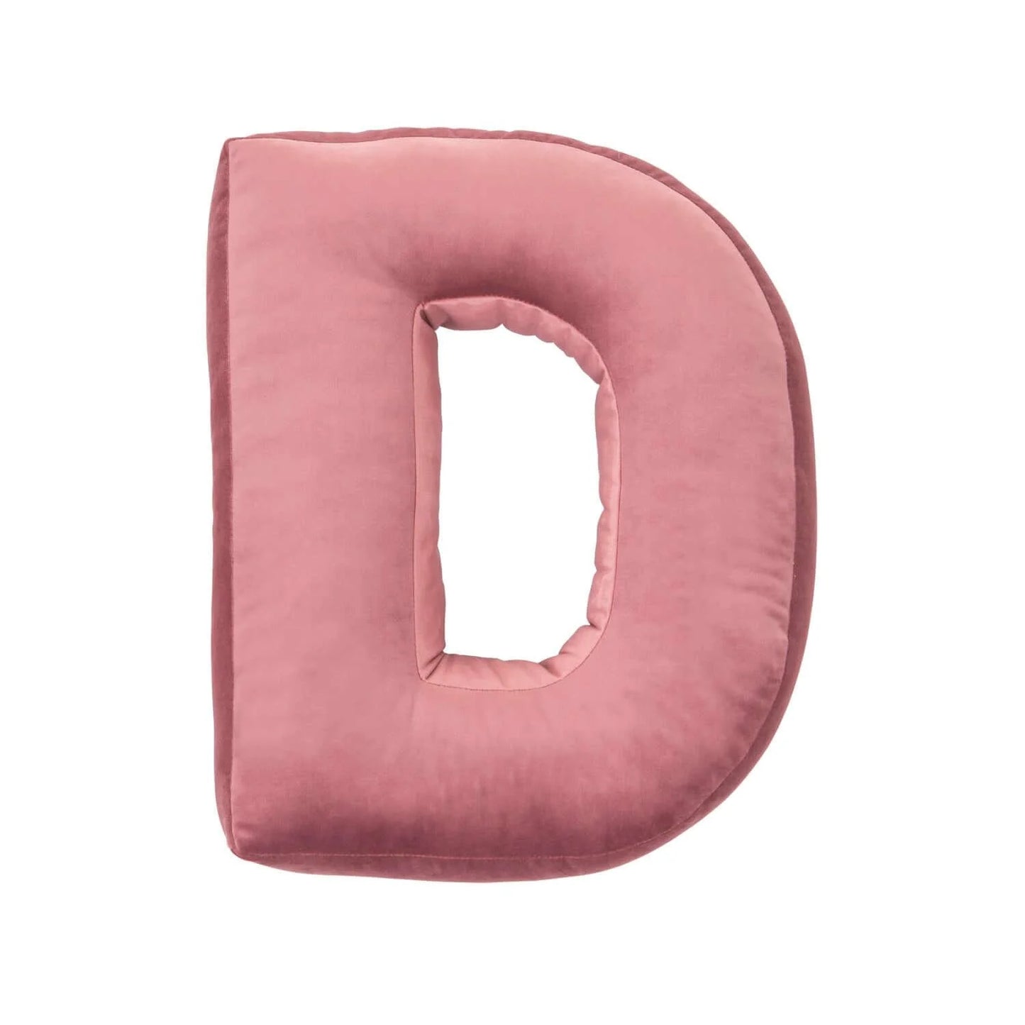 Cuscino con lettere in velluto D | Old Rose