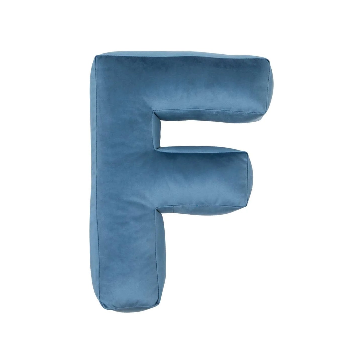 Cuscino con lettere in velluto F | Blue