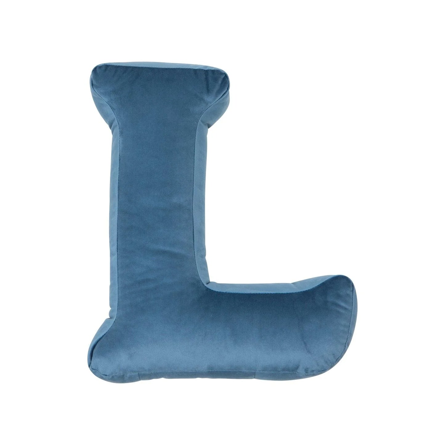 Cuscino con lettere in velluto L | Blue