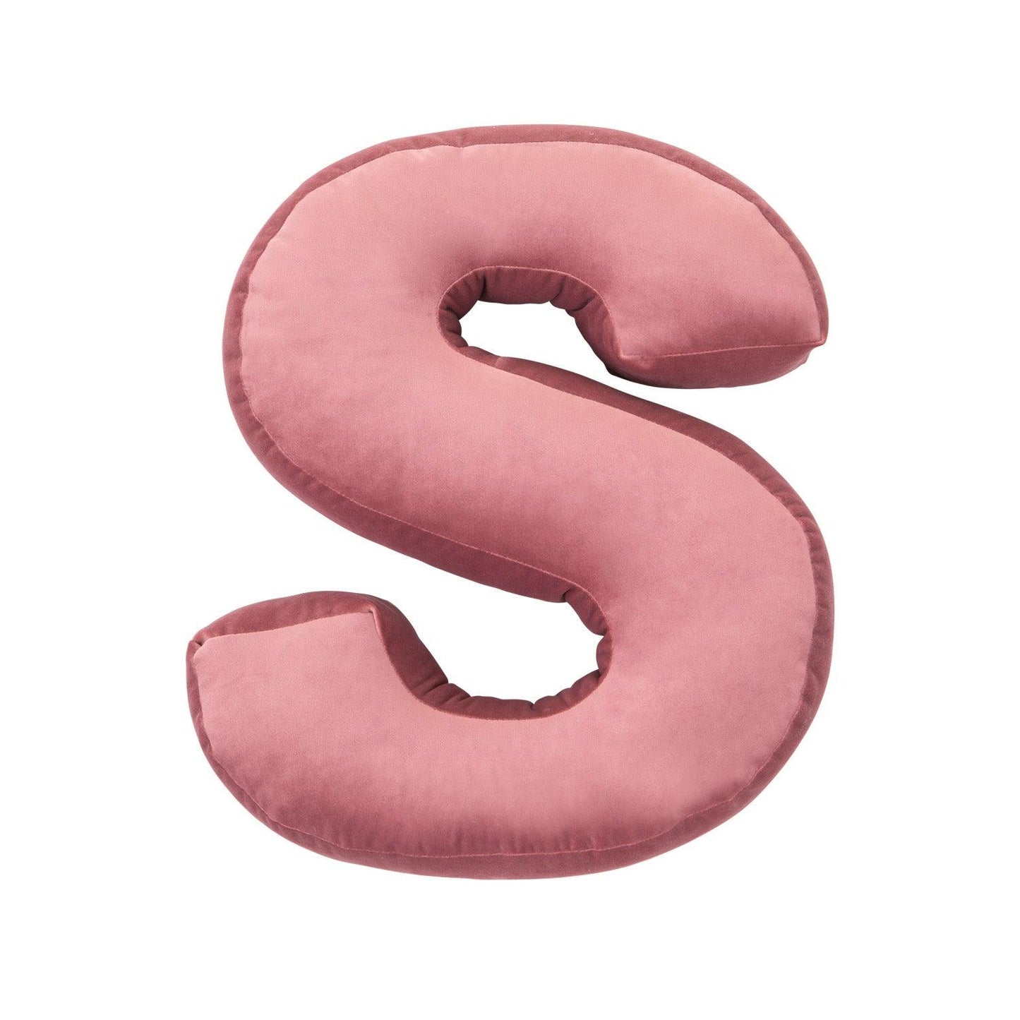 Cuscino con lettere in velluto S | Old Rose