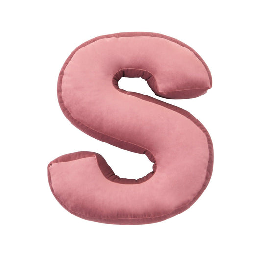 Cuscino con lettere in velluto S | Old Rose