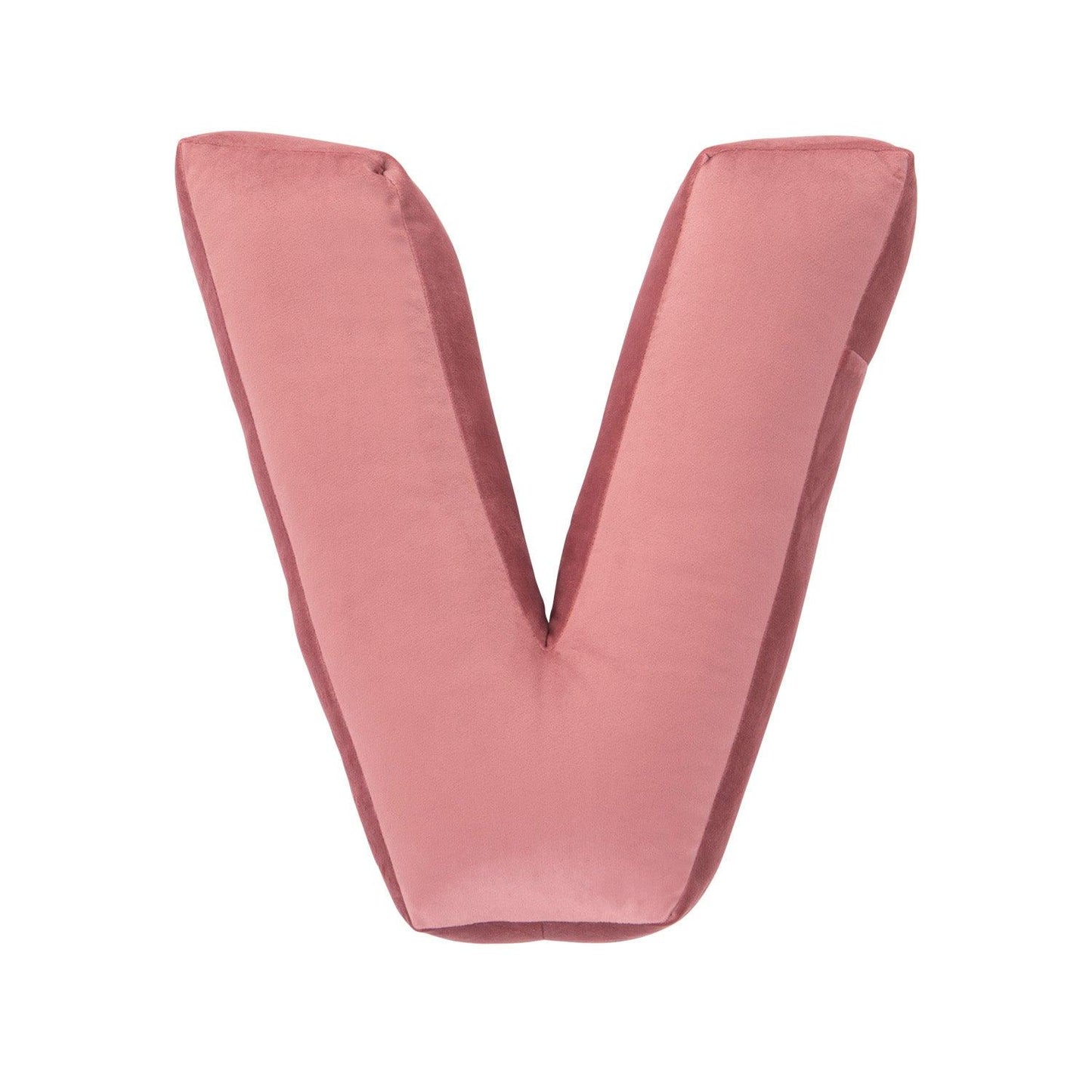 Cuscino con lettere in velluto V | Old Rose