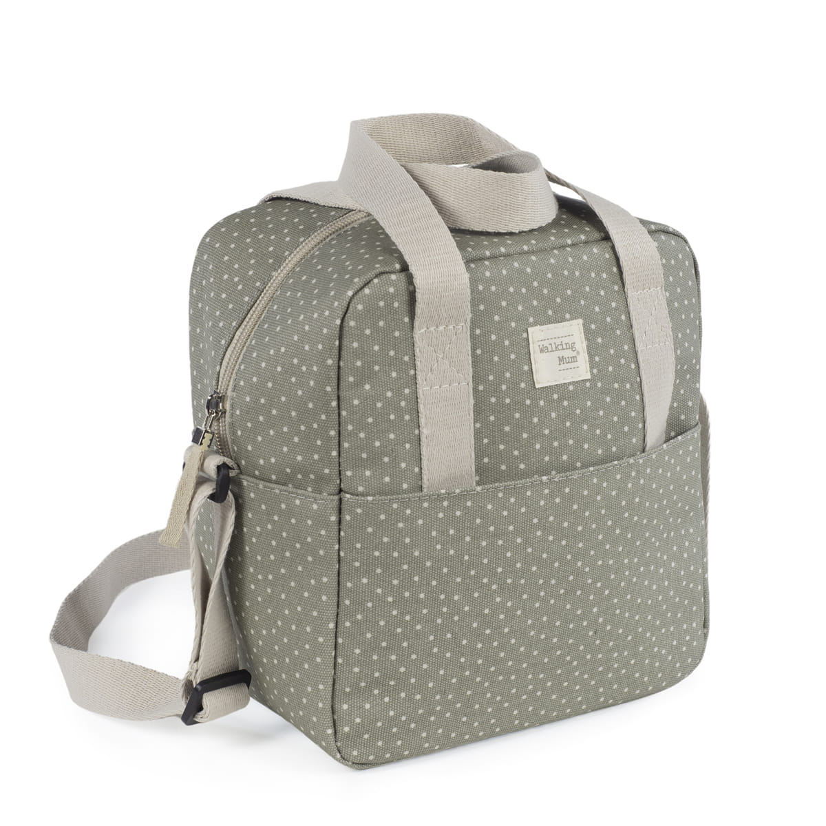 Borsa Termica Biberon Poppy Moss Pois Verde - Walking mum