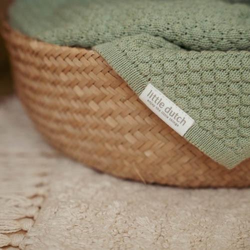 Crib blanket - Green - Essentials 110x140 - Scandi Kids Concept Store