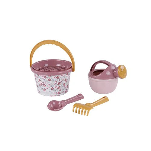 Set da spiaggia con fiori rosa, set da 5 pezzi